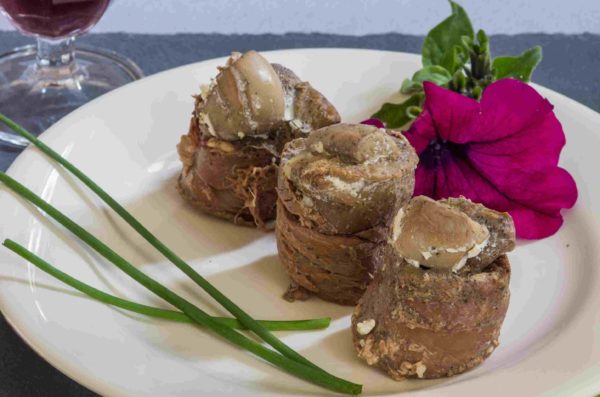 Aiguillettes roulées au foie gras du gers